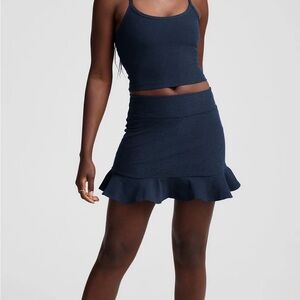 NIB Beyond Yoga Spacedye Flirty navy blue Mini Skirt with pocket